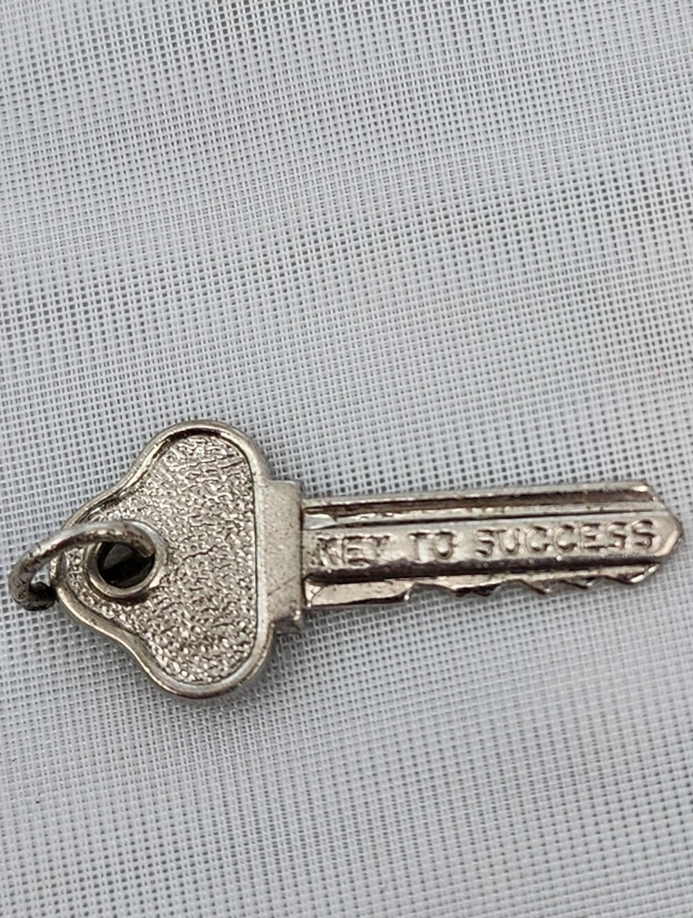 Key to Success Vintage Sterling Silver Bracelet Charm Pendant 1.15" Long Vintage